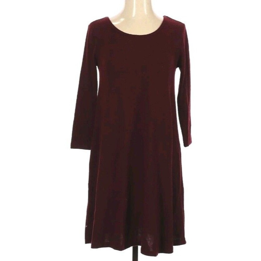 Altar'd State Criss Cross Back Burgundy Long Sleeve Dress sz XS Juniors Womens